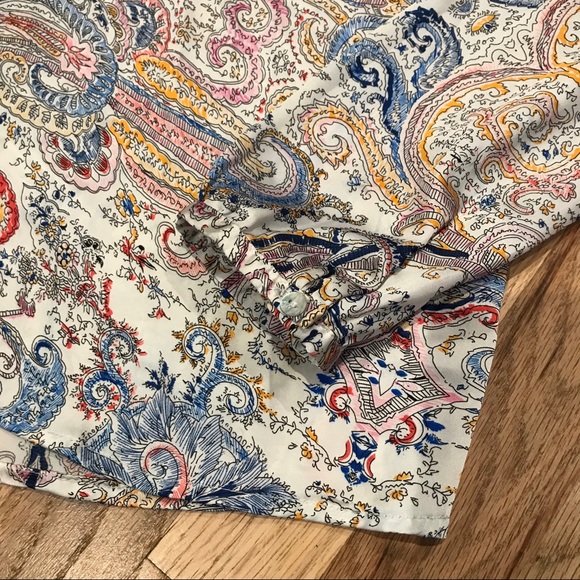 Va Vite Tie-Front Long Sleeve Paisley Print Blouse - Picture 3 of 10